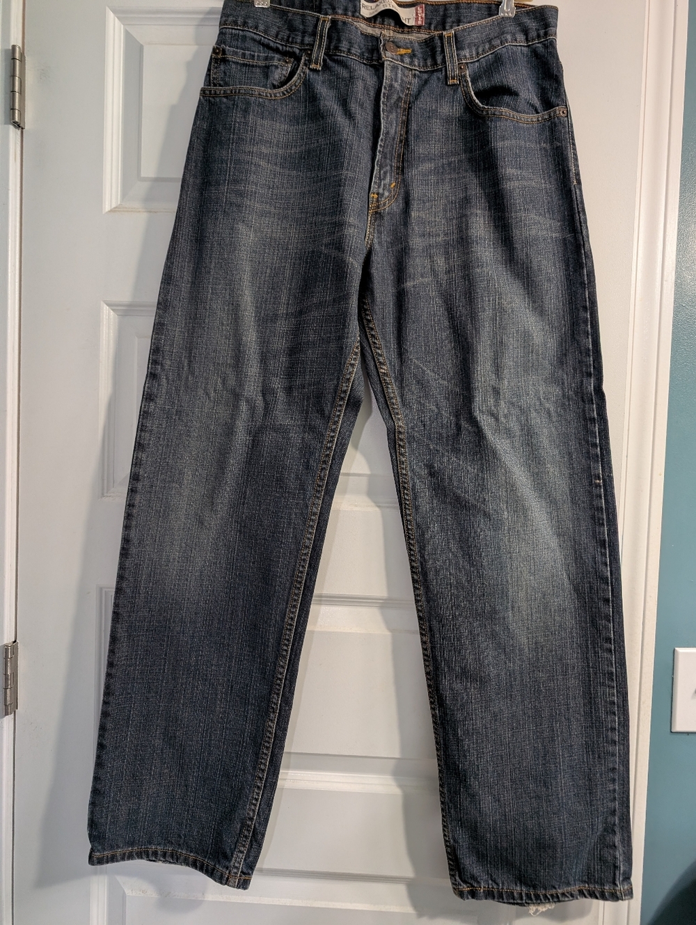 Levi's Relaxed Straight Dark Blue Distressed Jeans